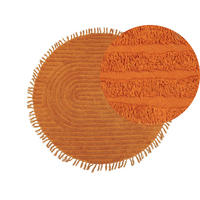 TEPPICH geflochten Halfeti 140/140 cm - Orange, Textil (140/140cm) - Beliani
