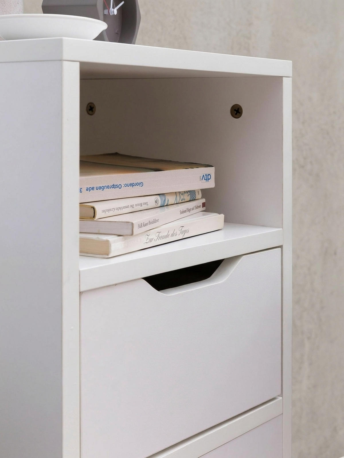 NACHTTISCH Modern Schublade Ablage Kratzfest ILM, Weiß 31x31x43 cm - Weiß, Holz (31/43/31cm) - KADIMA DESIGN