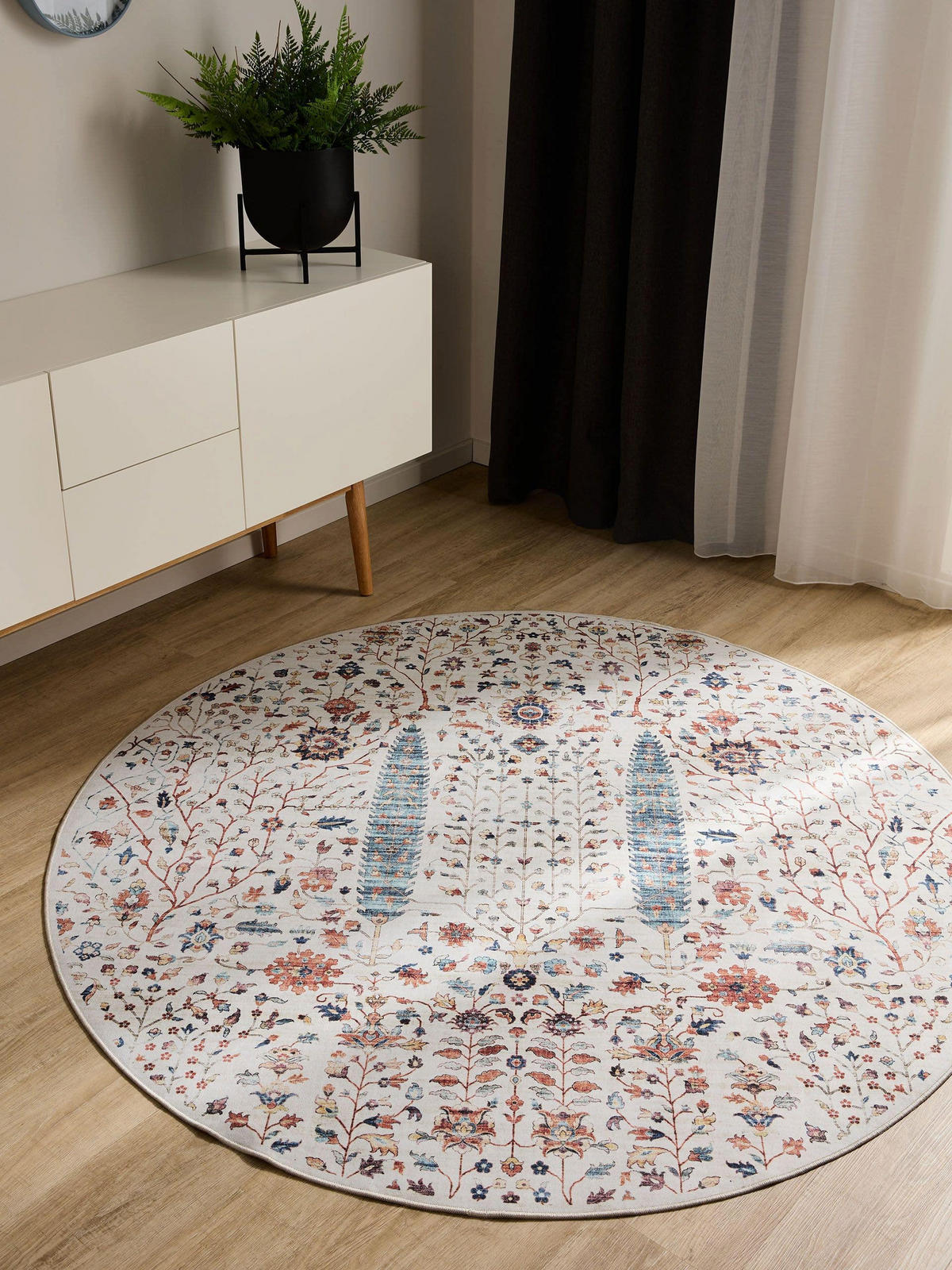 VINTAGE-TEPPICH George waschbar ø 120 cm rund - Multicolor, Kunststoff (120/120cm) - benuta