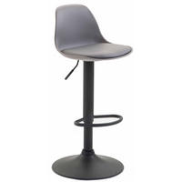 BARHOCKER Kunststoff grau - Schwarz/Grau, Kunststoff/Metall (39/82/43cm) - CLP