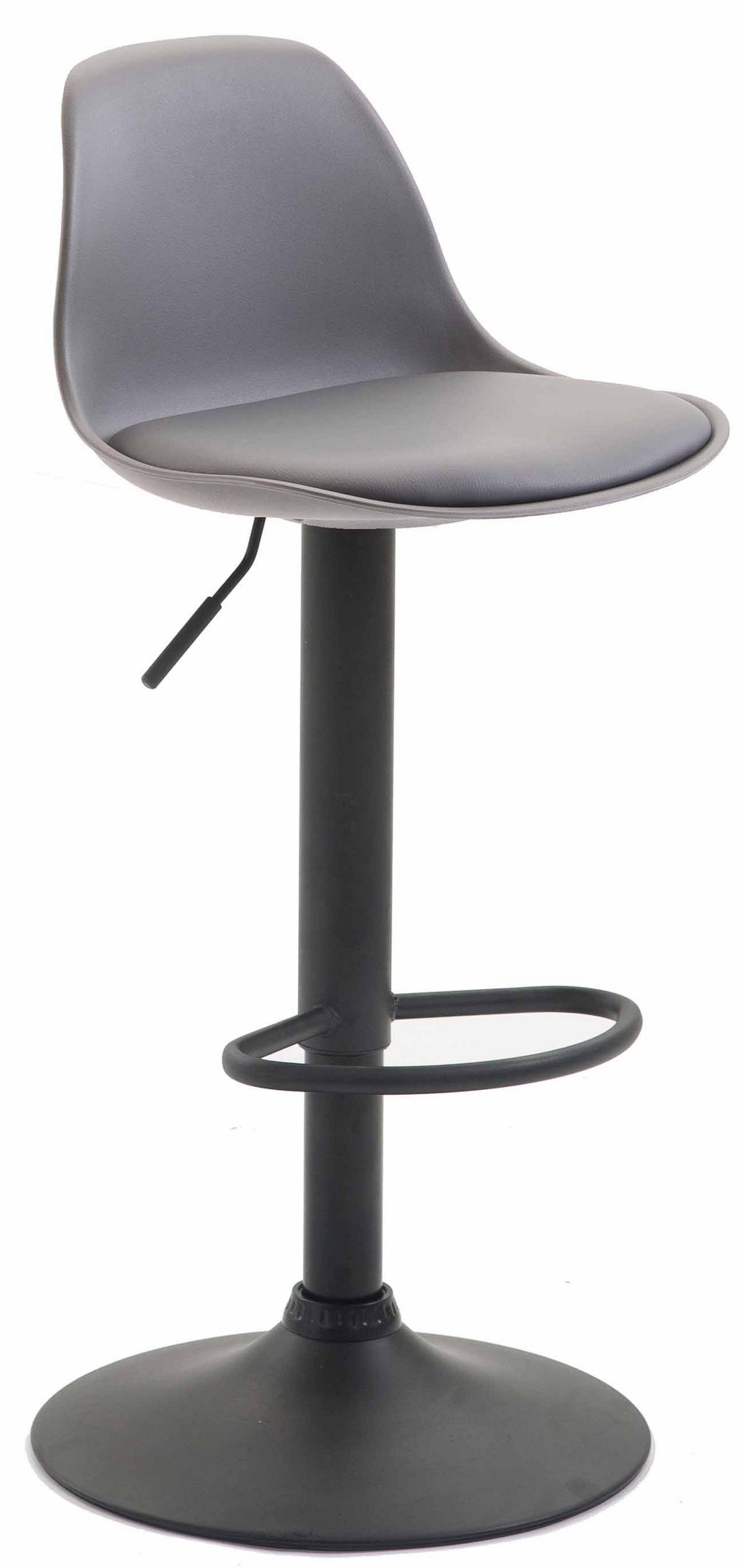 BARHOCKER Kunststoff grau - Schwarz/Grau, Kunststoff/Metall (39/82/43cm) - CLP