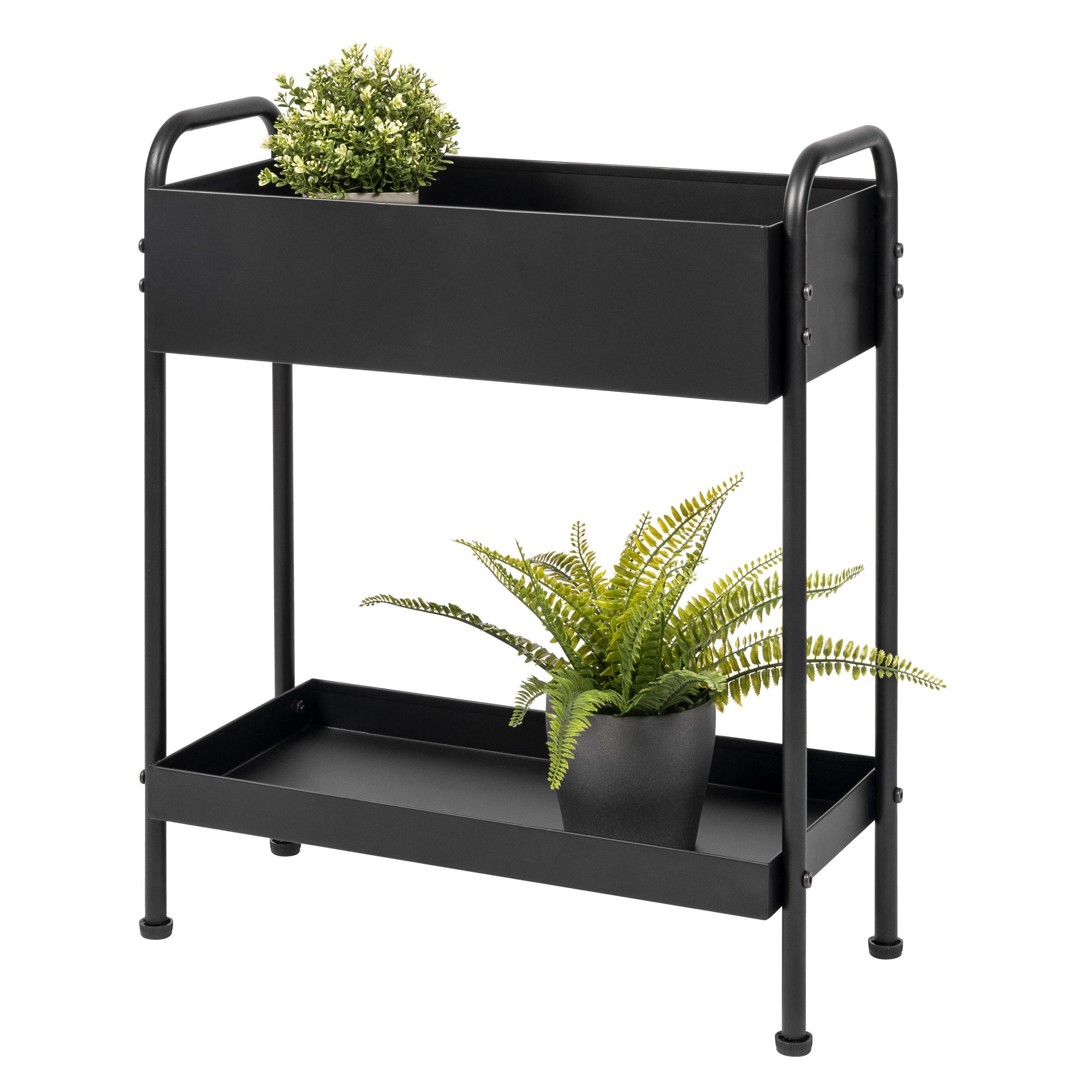 PFLANZENSTÄNDER, schwarz - Schwarz, Metall (29/60/72cm) - eluno