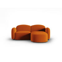 ECKSOFA rechts Blair aus Samt terrakotta 3 Sitzplätze - Terra cotta, Textil (155/194cm) - Micadoni