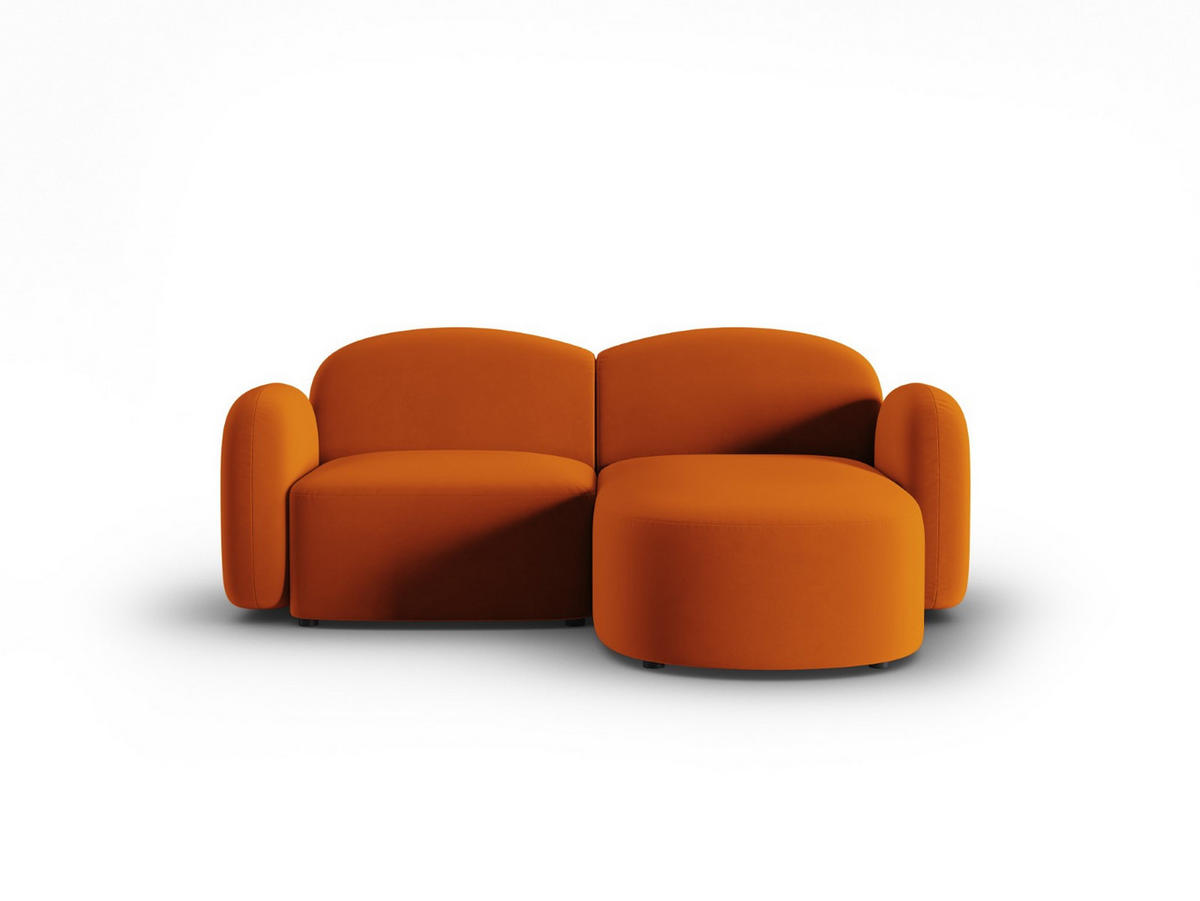 ECKSOFA rechts Blair aus Samt terrakotta 3 Sitzplätze - Terra cotta, Textil (155/194cm) - Micadoni