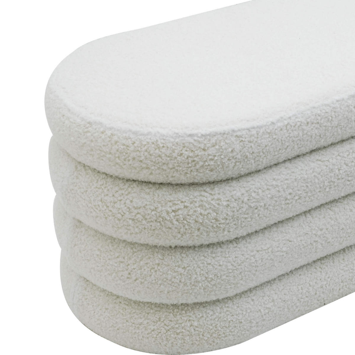 FUSSHOCKER Weiß 38/76/38 cm - Weiß, Textil (38/38/76cm) - Mobili Rebecca