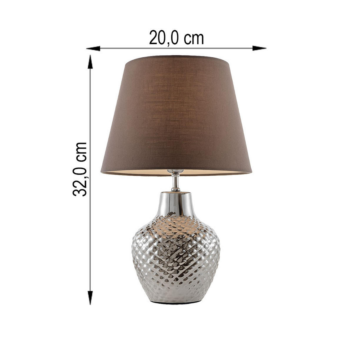 LED TISCHLEUCHTE Hanka Braun Textil - Braun, Textil (20/32/32cm) - Nowa