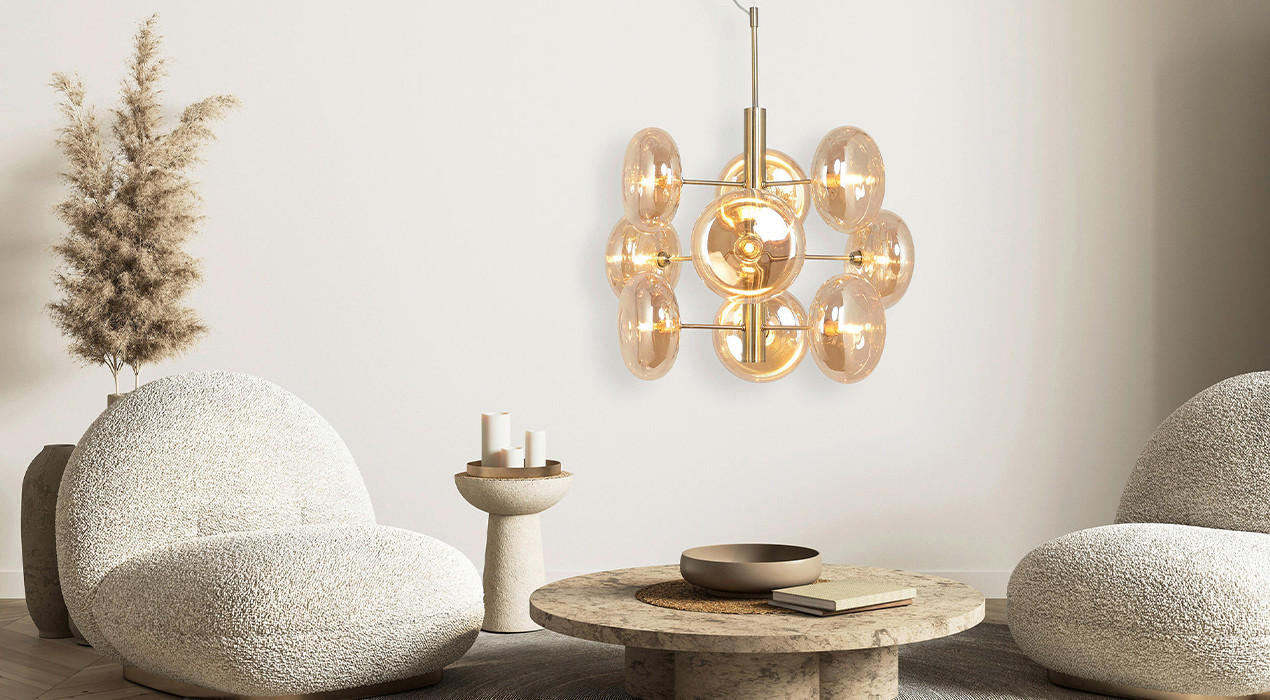 Hängeleuchte in Messingfarben