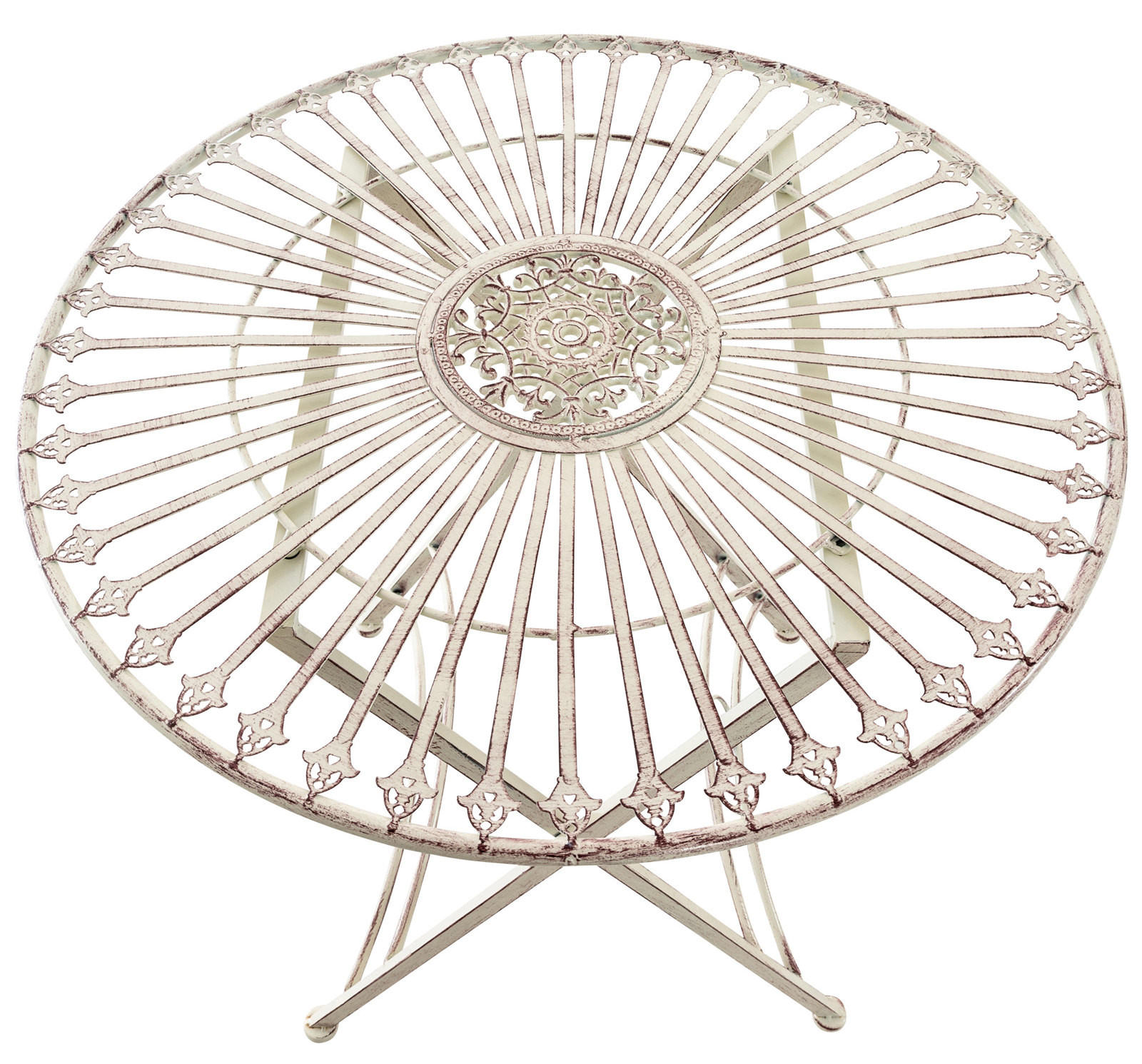 Thumbnail - CLP Gartentisch, Creme, Metall, 71x71x71 cm, Gartenmöbel, Gartentische, Gartentische