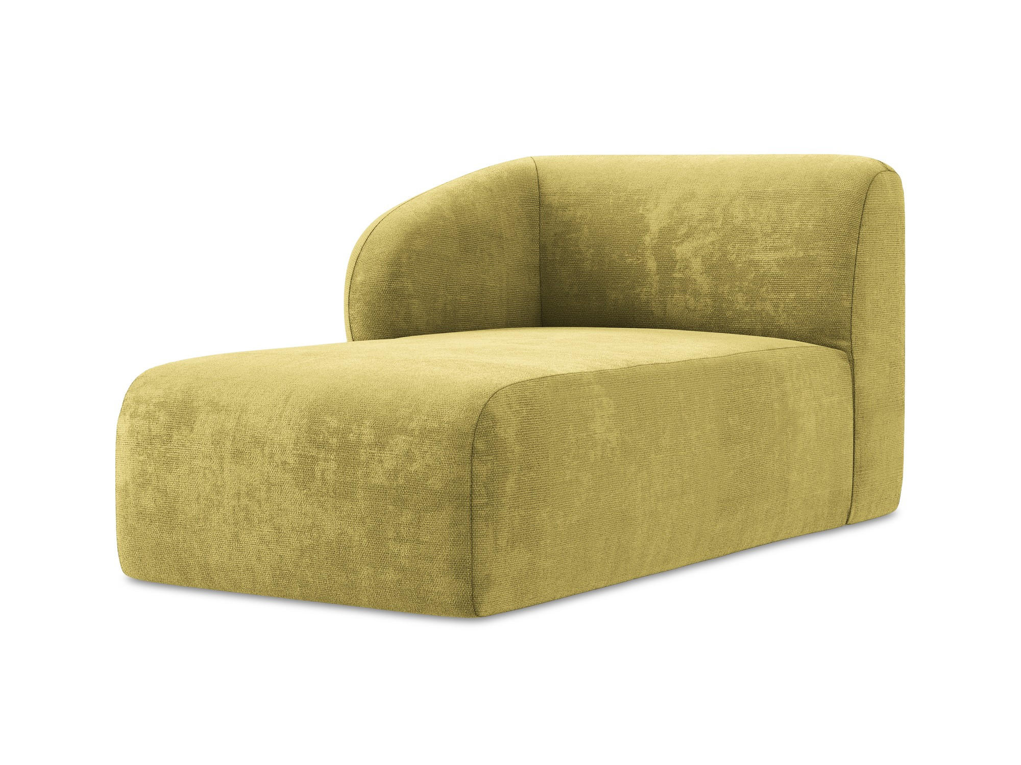 SOFAELEMENT Links Chenille Stoff Grün - Limette/Schwarz, Holzwerkstoff/Kunststoff (91/75/166cm) - Makamii