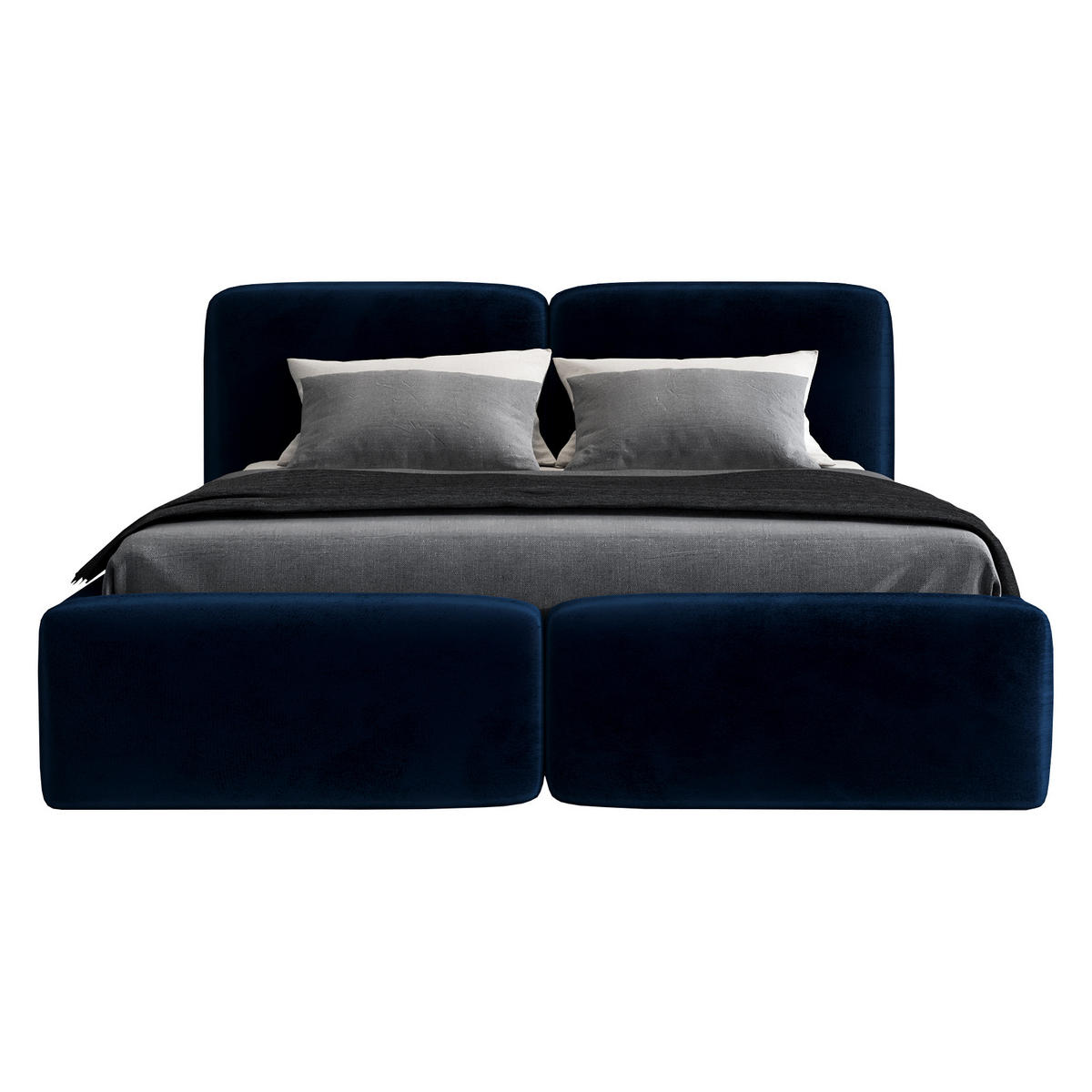 POLSTERBETT OLKE 90x200 Dunkelblau - Dunkelblau, Textil (90/200cm) - A&J MöbelLand