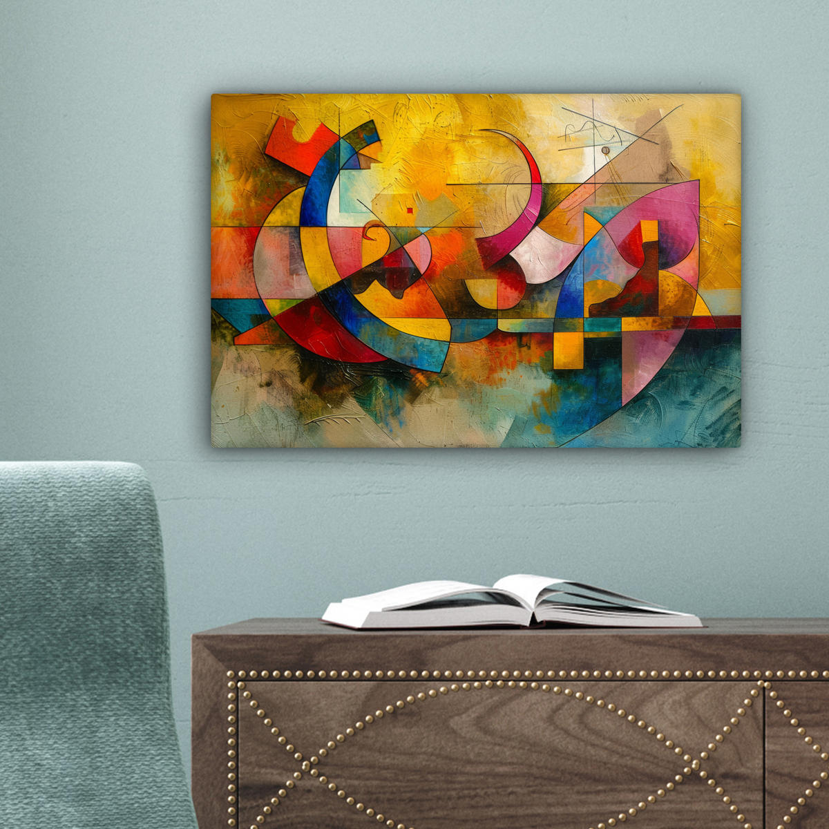 LEINWANDBILD Kunst - Abstrakt - Modern 30x20 cm - Gelb, Textil (30/20cm) - MuchoWow