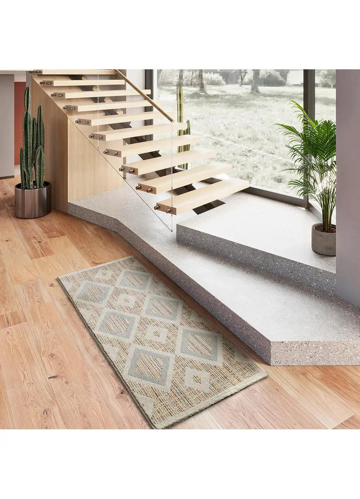 WEBTEPPICH Mehrfarbig Siroco 80/200 cm - Beige/Multicolor, Naturmaterialien/Textil (80/200cm) - Atticgo