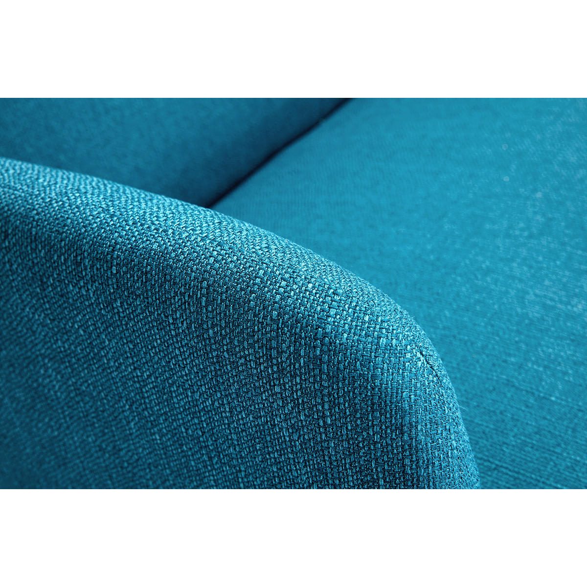 SOFA 2-Sitzer Entenblauer Stoff Helles Holz ISKO - Blau, Textil (131/81/76.5cm) - Miliboo