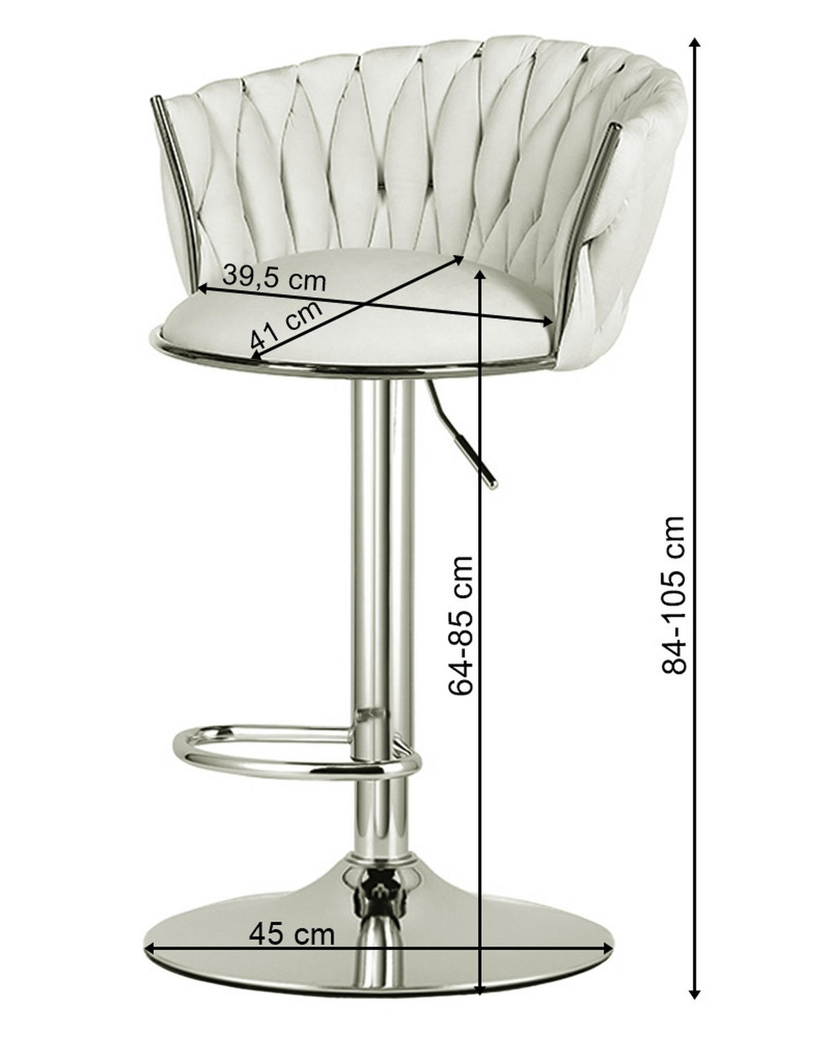 BARHOCKER MIG beiger Sitz, Goldbasis - Beige, Textil (51/105/50cm) - Valora