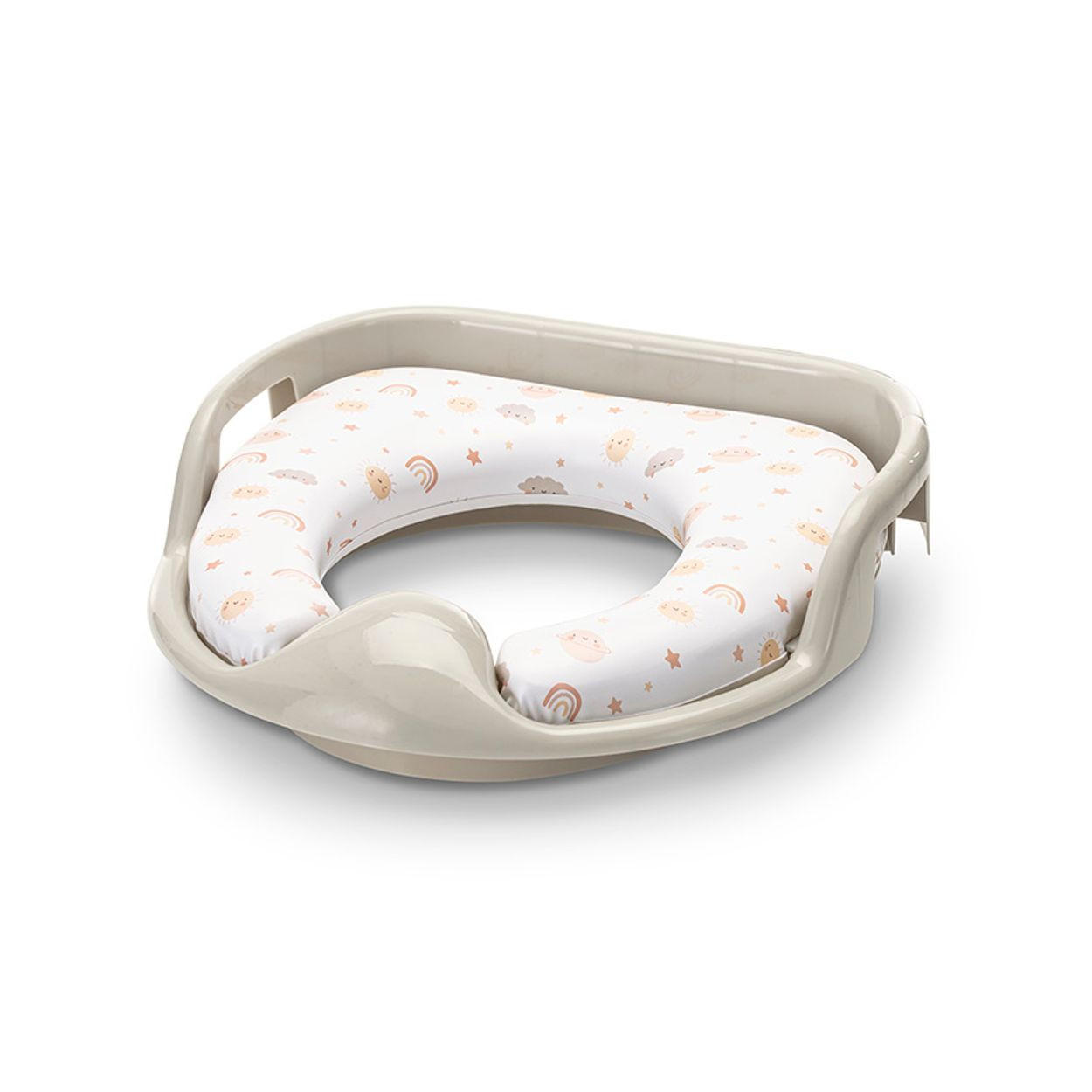 TOILETTENTRAINER 1013099 beige Toilettensitz, Handgriffe, gepolstertes Sitzkissen, Spritzschutz - Beige, Kunststoff (34/30cm) - Lorelli