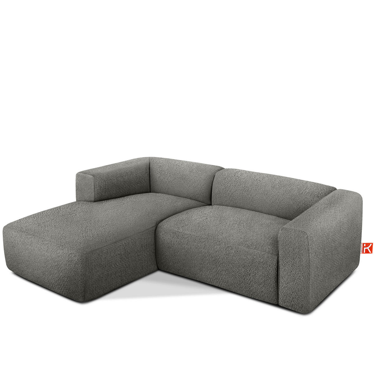 ECKSOFA LINKS BUFFO, Stahlgrau - Grau, Holz/Holzwerkstoff (225/176cm) - KONSIMO®