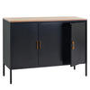 KOMMODE -3 Schwarz - Schwarz, Metall (120/90/40cm) - MCW
