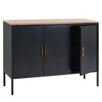 KOMMODE -3 Schwarz - Schwarz, Metall (120/90/40cm) - MCW