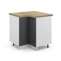 HÖRNUNDERSKÅP Fame-Line Antracit hus på landet 80.5 cm , AP Oak - Vit/Mörkgrå, Träbaserade material (80.5/82/60cm) - Vicco