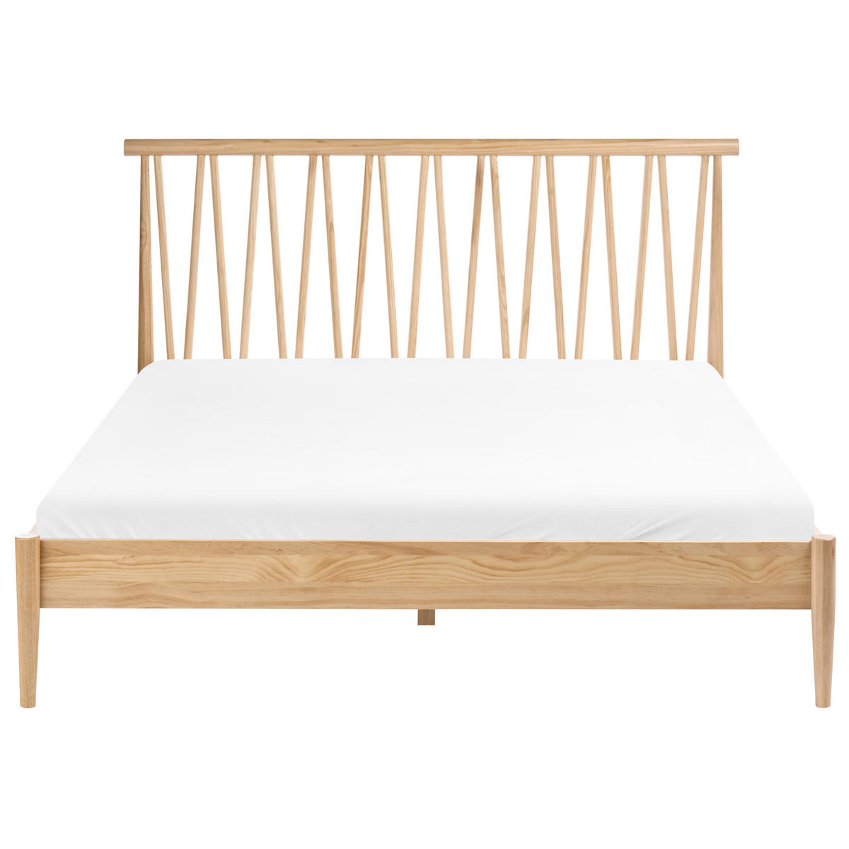 PAT cu somieră 160/200 lemn de pin maro deschis Urdos - maro deschis, lemn (160/200cm) - Beliani