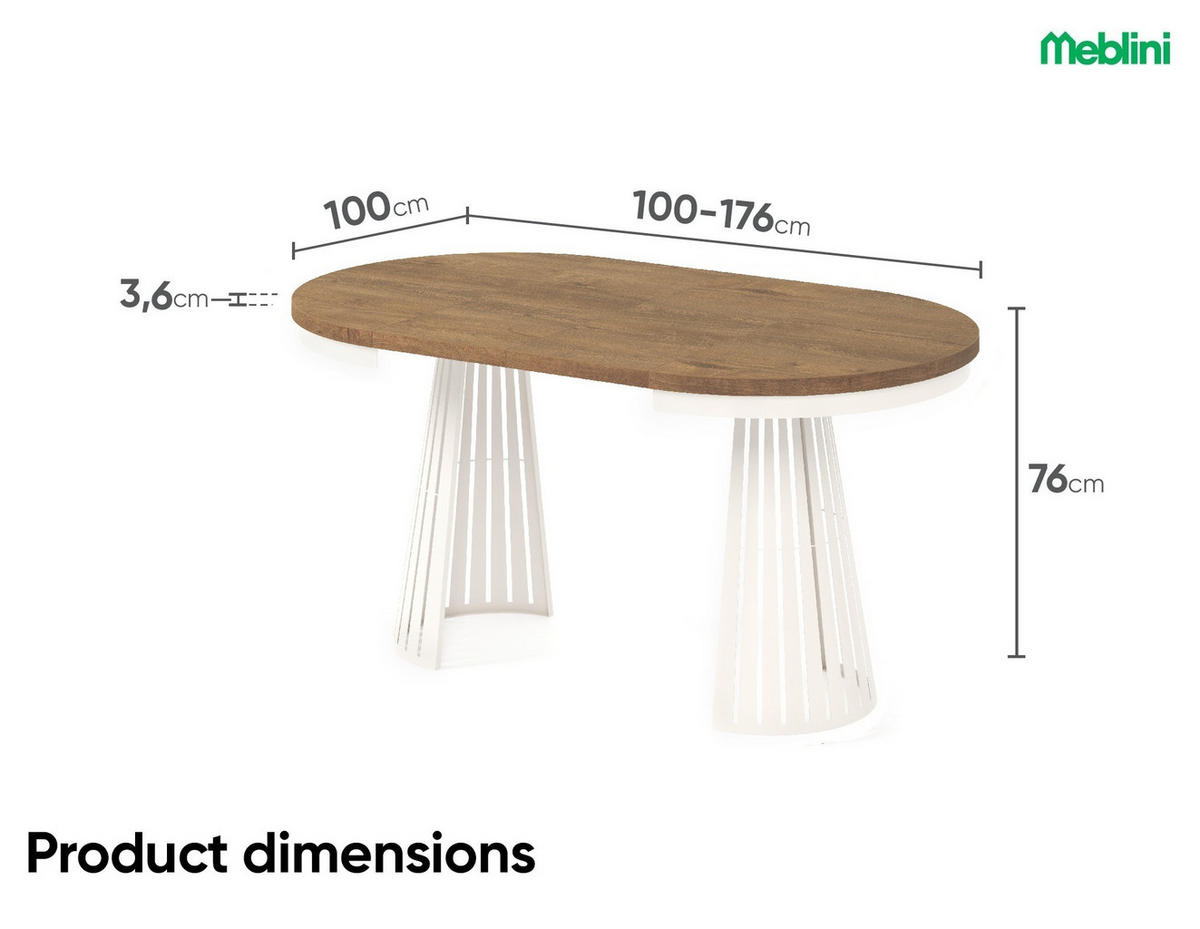 ESSTISCH Cone Bis - Kaschmir/Beige, Holzwerkstoff/Metall (100/100/76cm) - Meblini