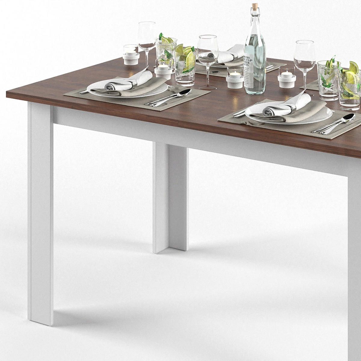 ESSTISCH Karlos Nussbaum 140 x 90 cm - Walnussfarben, Holzwerkstoff (90/140/76cm) - Vicco