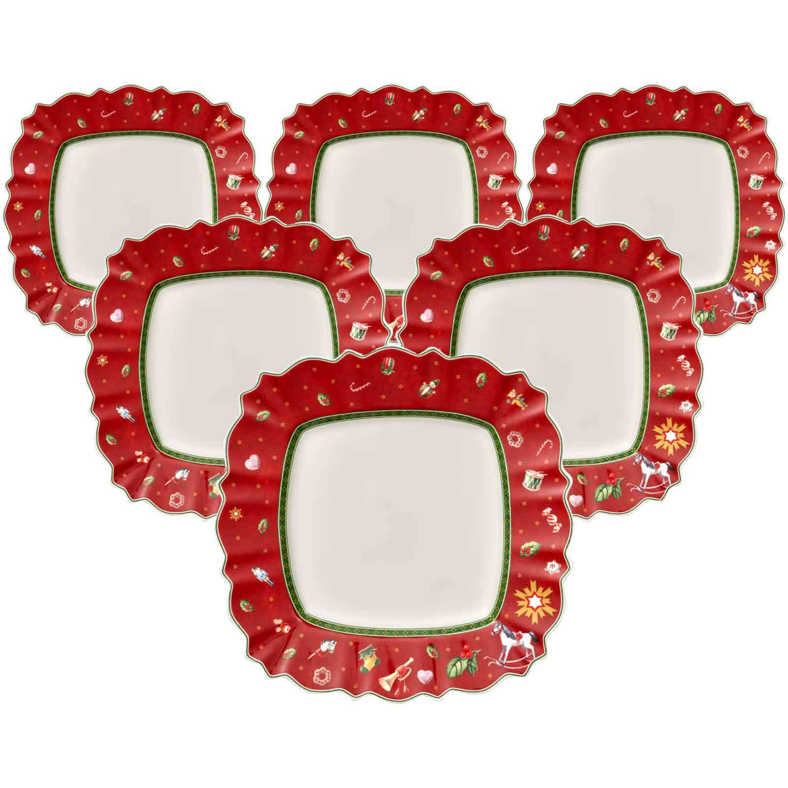 SPEISETELLER Toy's Delight rot 28 x 28 cm 6er Set - Rot, Keramik (28cm) - Villeroy & Boch