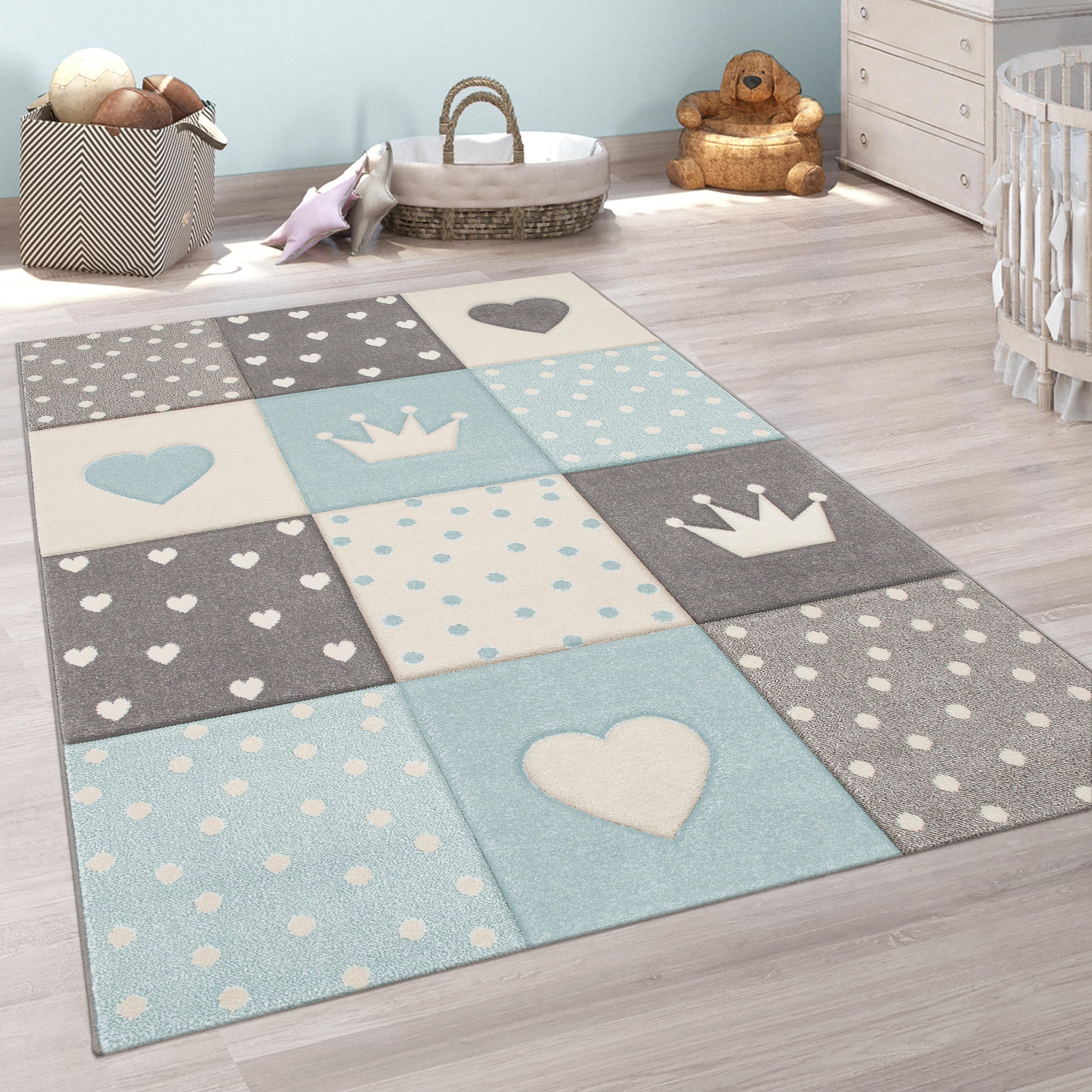 KINDERTEPPICH 120/120 cm Cosmo 339 - Blau, Textil (120/120cm) - Paco Home