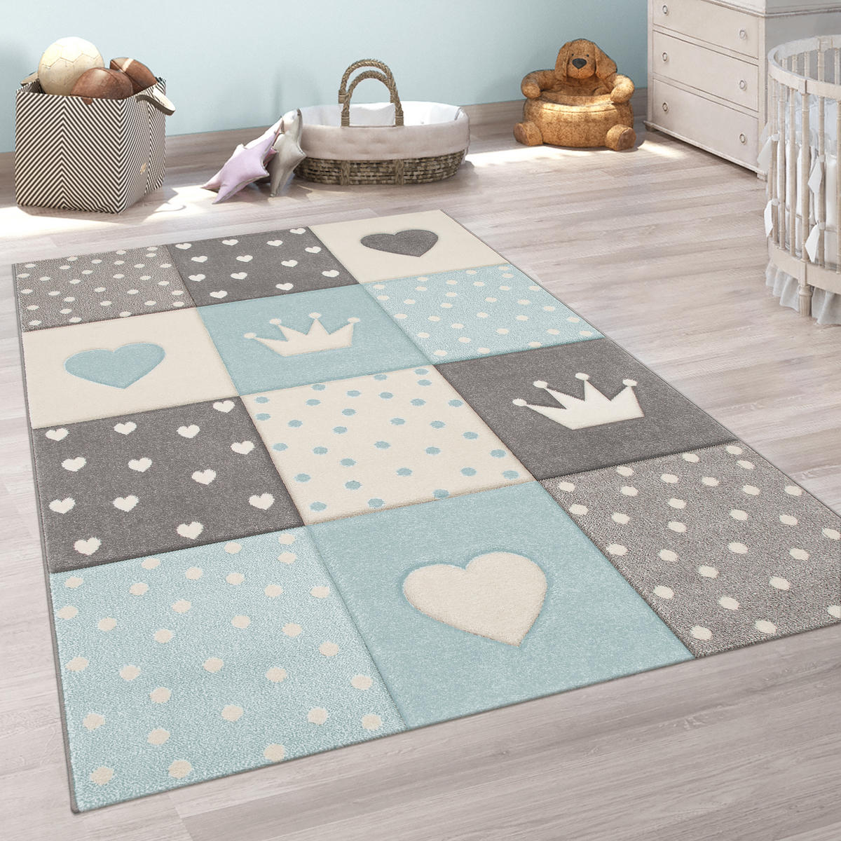 KINDERTEPPICH 120/120 cm Cosmo 339 - Blau, Textil (120/120cm) - Paco Home