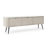 TV-SCHRANK Kaschmir ZOJA Gefräst Schwarz - Beige/Schwarz, Holzwerkstoff (168/56/39cm) - Sepro Meble