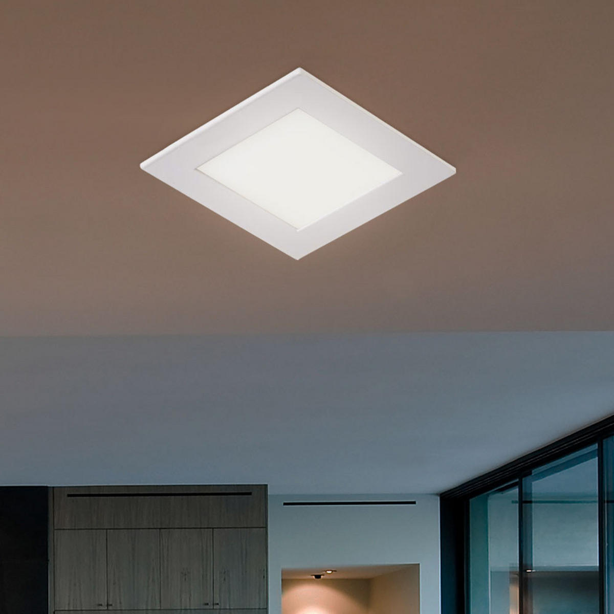 LED EINBAU PANEL Aluminium Weiß - Weiß, Metall (8.4/8.4/1.2cm)