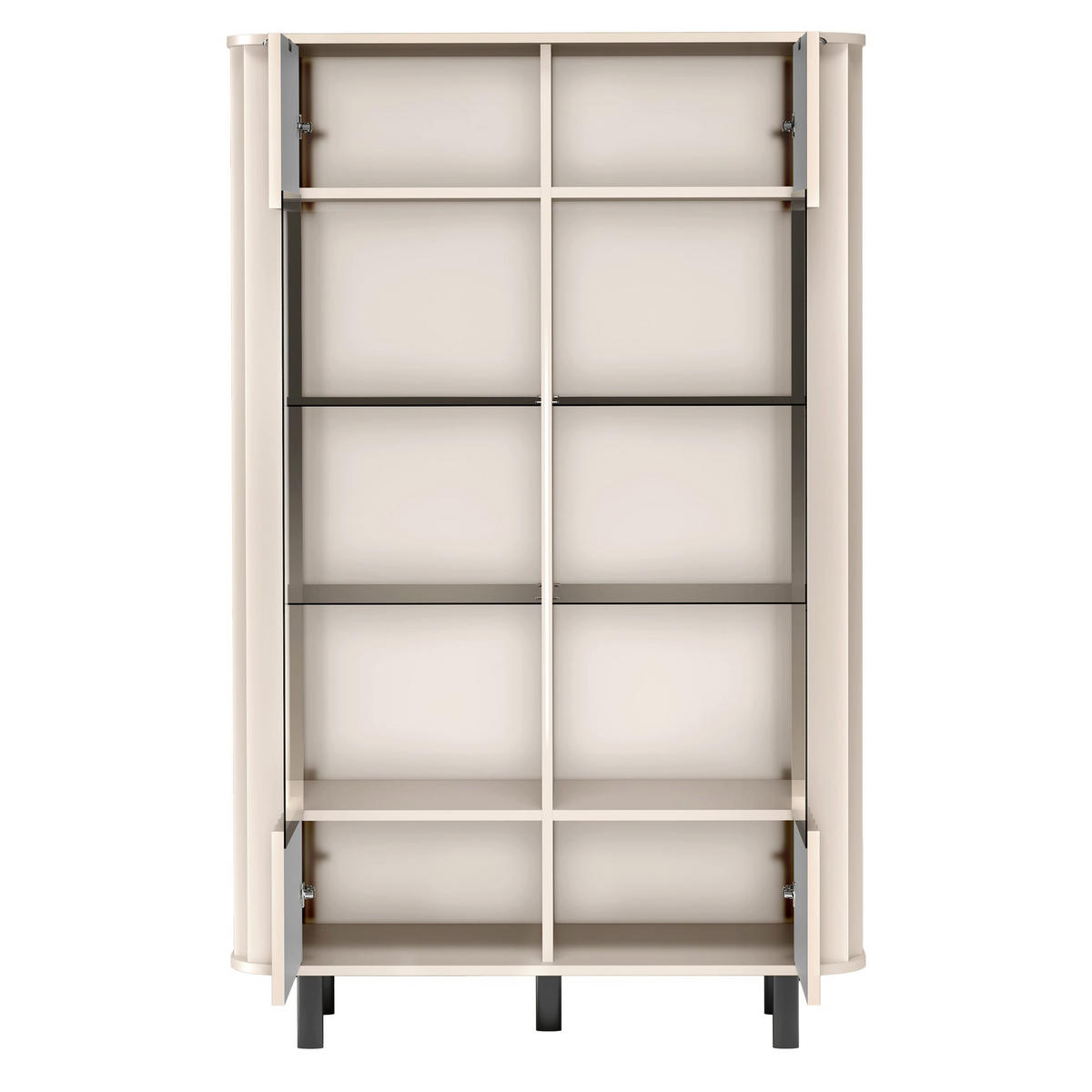 VITRINE Novado Kaschmirgrau 65 cm - Taupe/Schwarz, Holzwerkstoff/Metall (65.3/200/40.5cm) - Selsey