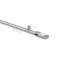 INNENLAUF-GARDINENSTANGEN-SET Sonius Verano 160 cm, 1-läufig, 20 mm Ø Weiß - Chromfarben/Weiß, Metall (160cm) - INTERDECO