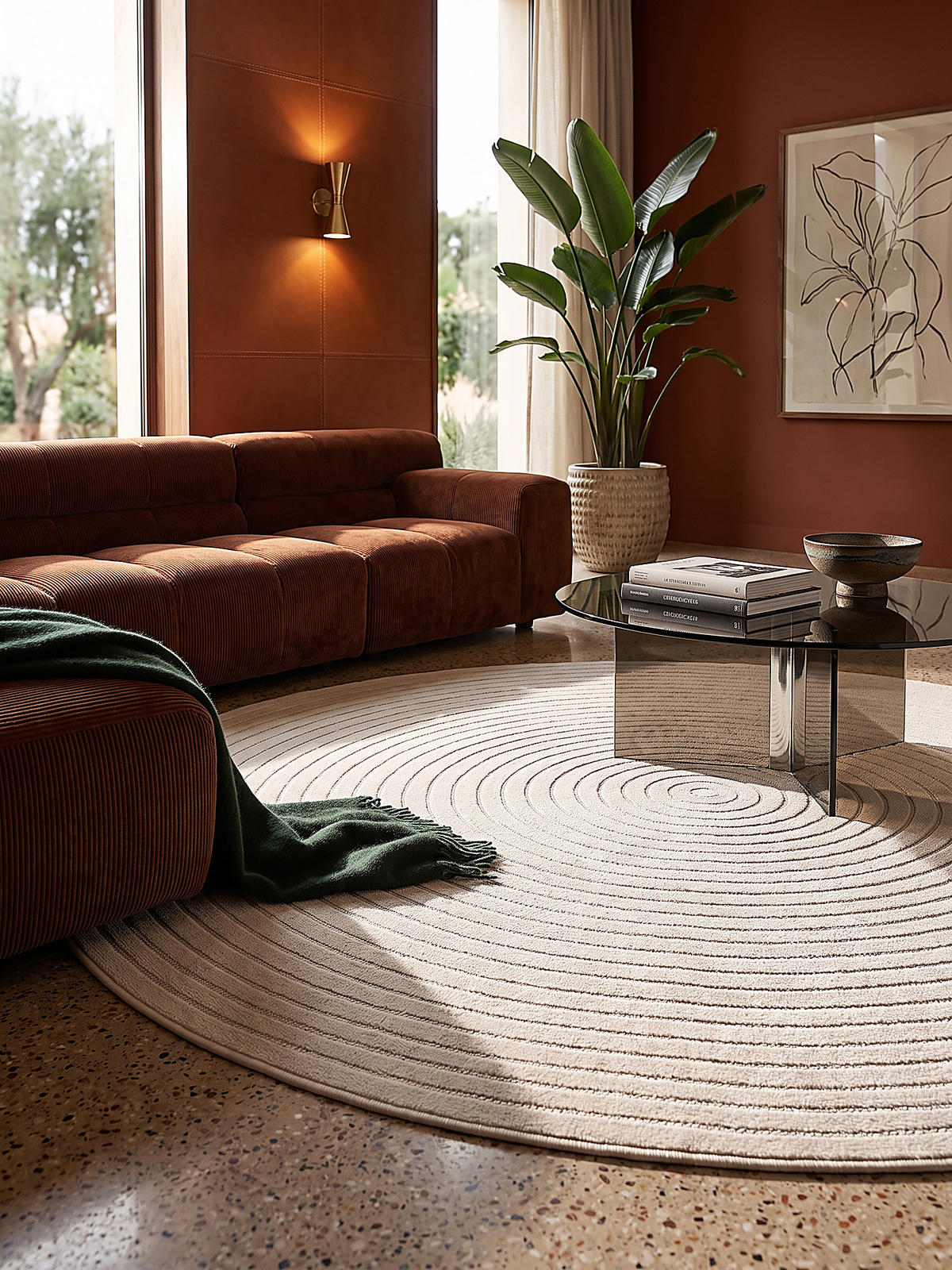 TEPPICH Outdoor Abstrakt MEZEN Polypropylen Beige 160 x 160 cm - Beige, Textil (160/160cm) - KADIMA DESIGN