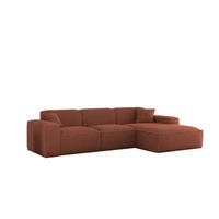 ECKSOFA Celes Premium In Sven - Rotbraun, Holzwerkstoff/Textil (266/165cm) - Fun Möbel
