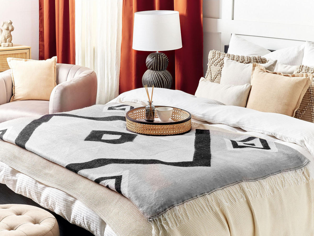 DECKE Grau Kattike 130/170 cm - Grau, Textil (130/170cm) - Beliani