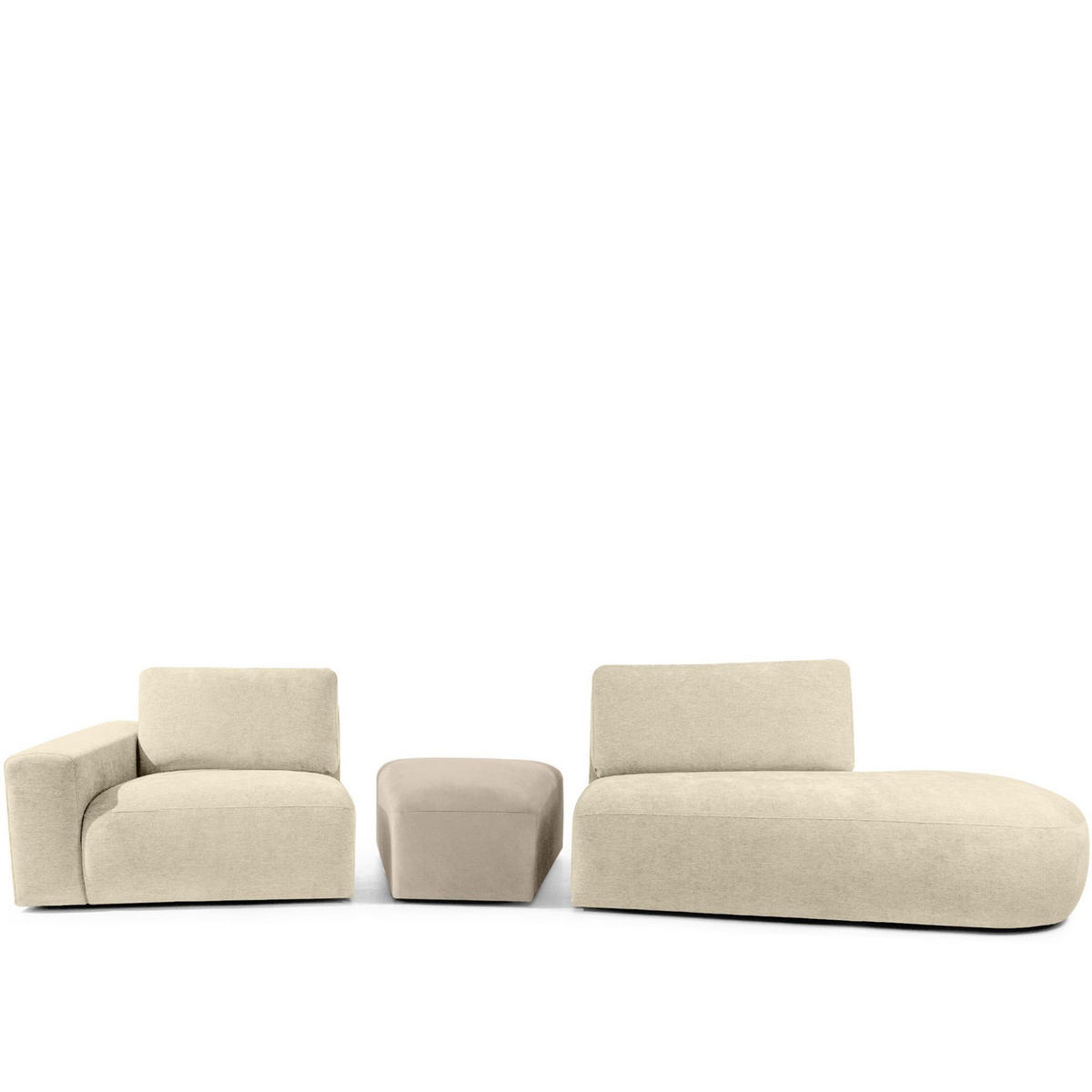 4-SITZER ECKSOFA ZUCCO Chenille rechts, Creme - Creme, Textil (350/84/105cm) - KONSIMO®