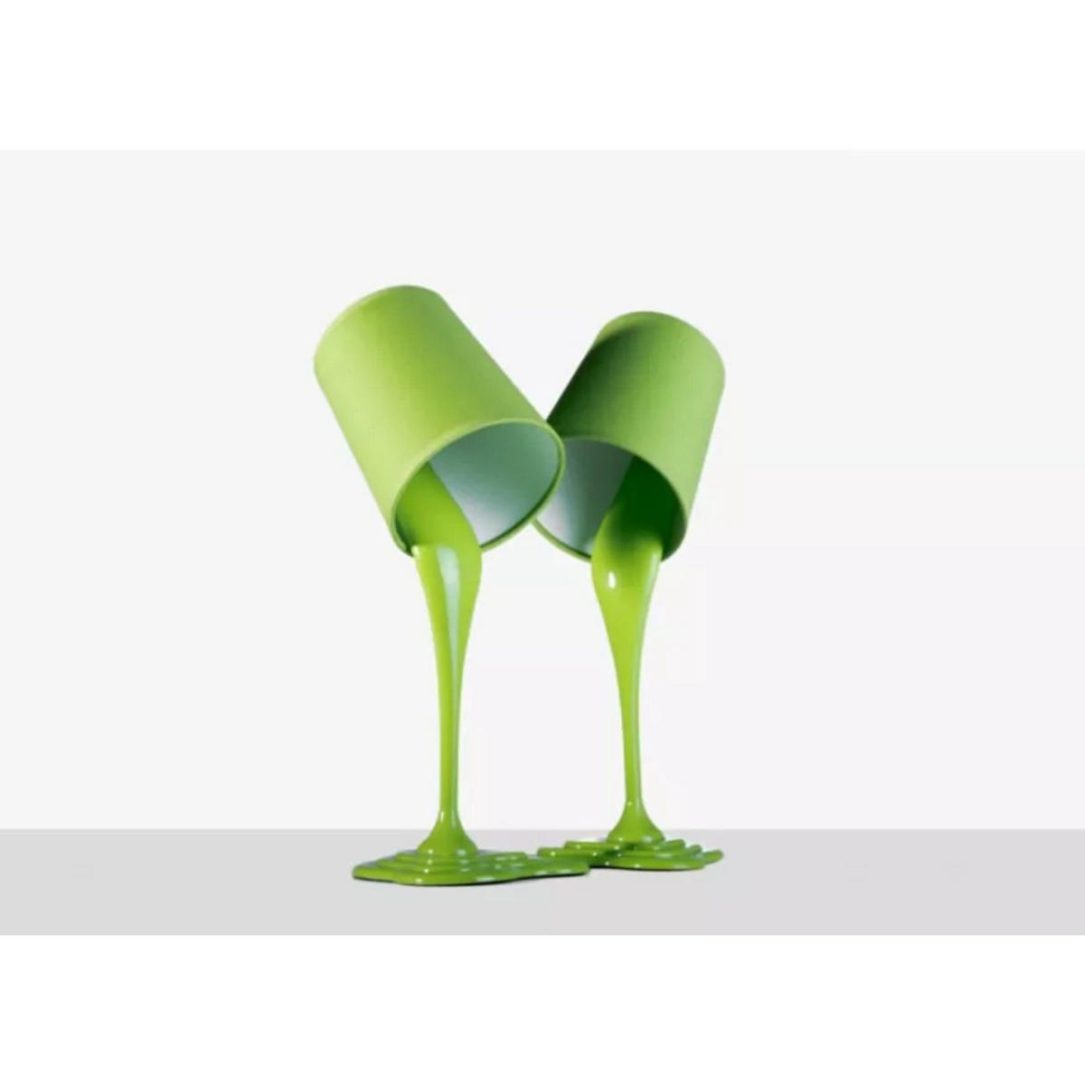 TISCHLAMPE EKLES, Grün - Grün, Kunststoff/Textil (18/18/38cm) - KONSIMO®