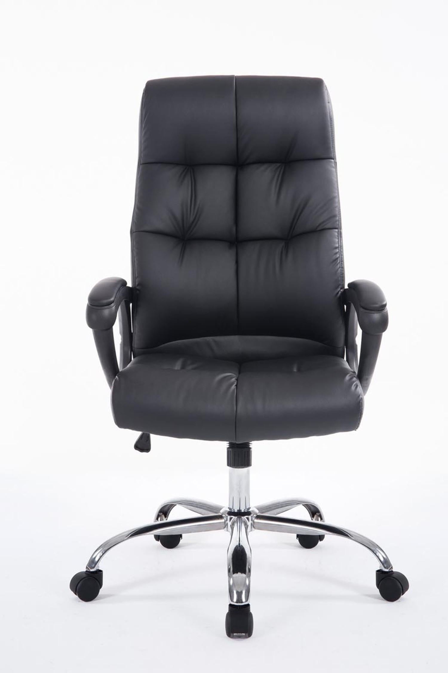 BÜROSTUHL Posan, Kunstleder Schwarz - Schwarz, Textil/Metall (63/126/71cm) - TPFLiving