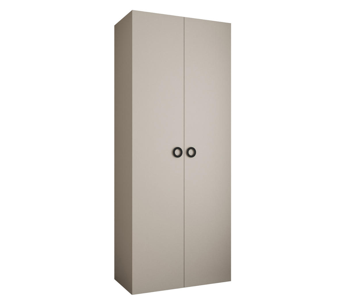 DREHTÜRENSCHRANK 245,5/100/50 2-türig - Kaschmir/Schwarz, Holz/Metall (100/245.5/50cm) - Abiks Möbel