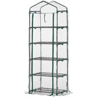 FOLIENGEWÄCHSHAUS, Transparent+Grün, Stahl, PVC-Kunststoff - Grün, Metall (49/193/69cm) - Outsunny