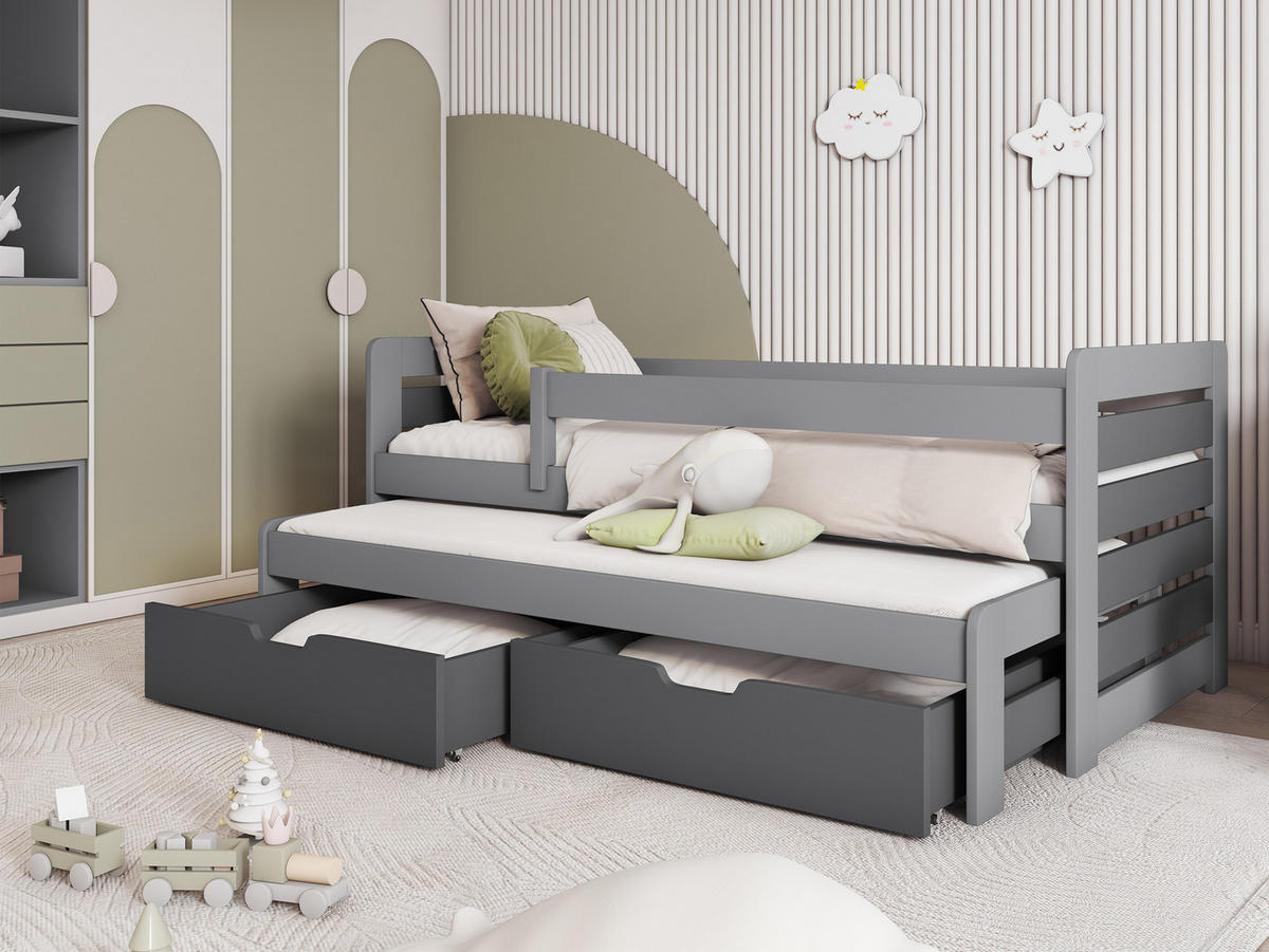 JUGENDBETT Tomas II - Grau, Holz (90/200cm) - MIRJAN24