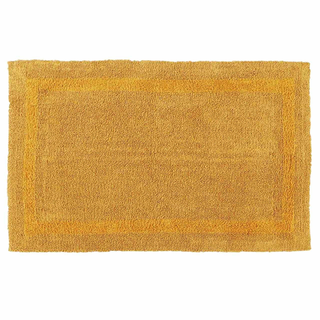 BADEMATTE 70/120 cm, 100% Baumwolle, wendbar - Gelb, Textil (70/120cm) - Homescapes