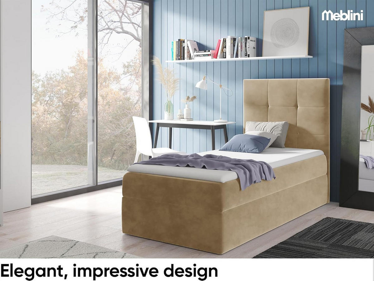 KINDERBETT MINO 2 - Hellbraun, Holzwerkstoff (94/208cm) - Meblini