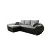 ECKSCHLAFSOFA ALEX – Grau + Schwarz (Lawa 05 + Soft 11) + Hocker - Links - Grau, Holzwerkstoff/Metall (275/155cm) - Möblo