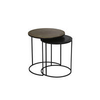 BEISTELLTISCH Talca Bronze Ø49/52 cm 2er-Set - Schwarz/Bronzefarben, Metall (49/49/50.5cm) - Light & Living
