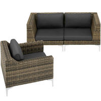 GARTEN-LOUNGE-SET Villanova,kein Aufbau,anthrazit-meliert - Anthrazit, Kunststoff - tectake