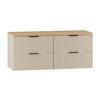 WASCHTISCHUNTERSCHRANK 120.6cm Astrid Kaschmir und Holz - Beige, Holzwerkstoff (120.6/52.2/46.5cm) - Petits-meubles