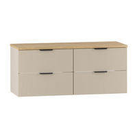 WASCHTISCHUNTERSCHRANK 120.6cm Astrid Kaschmir und Holz - Beige, Holzwerkstoff (120.6/52.2/46.5cm) - Petits-meubles