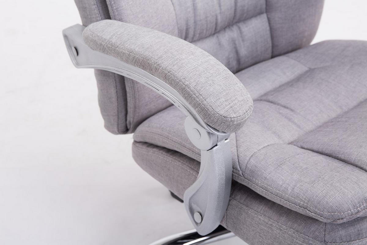 BÜROSTUHL XL Troja, Stoff Grau - Grau, Textil/Metall (67/122/67cm) - TPFLiving